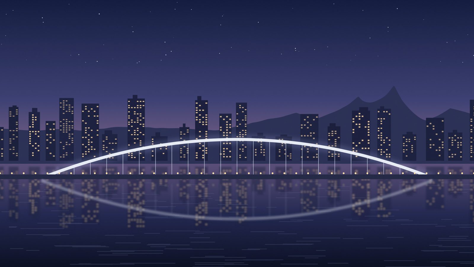 河畔行人橋插圖（示意，並非實景）